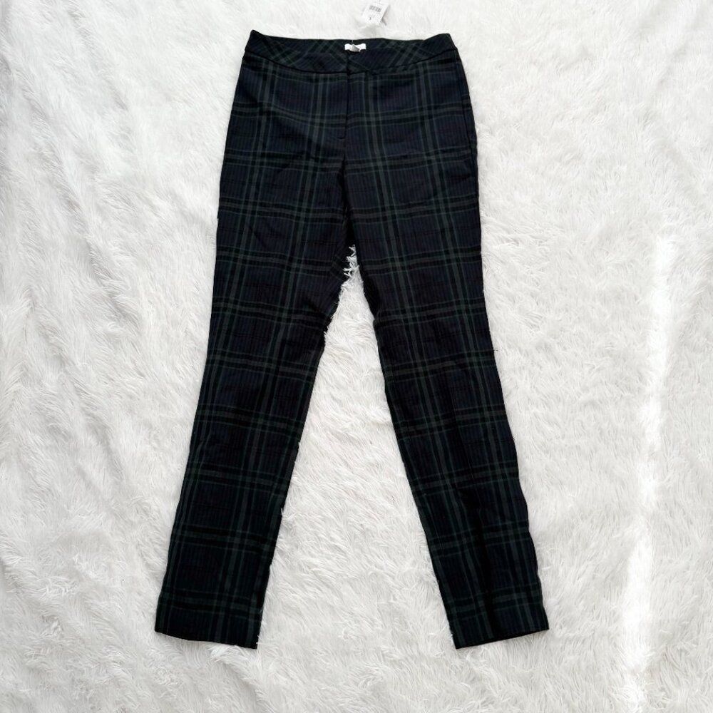 Women J Jill Premium Bi-Stretch Plaid Straight Leg Pants Blue and Green Size 6 - Picture 2 of 11
